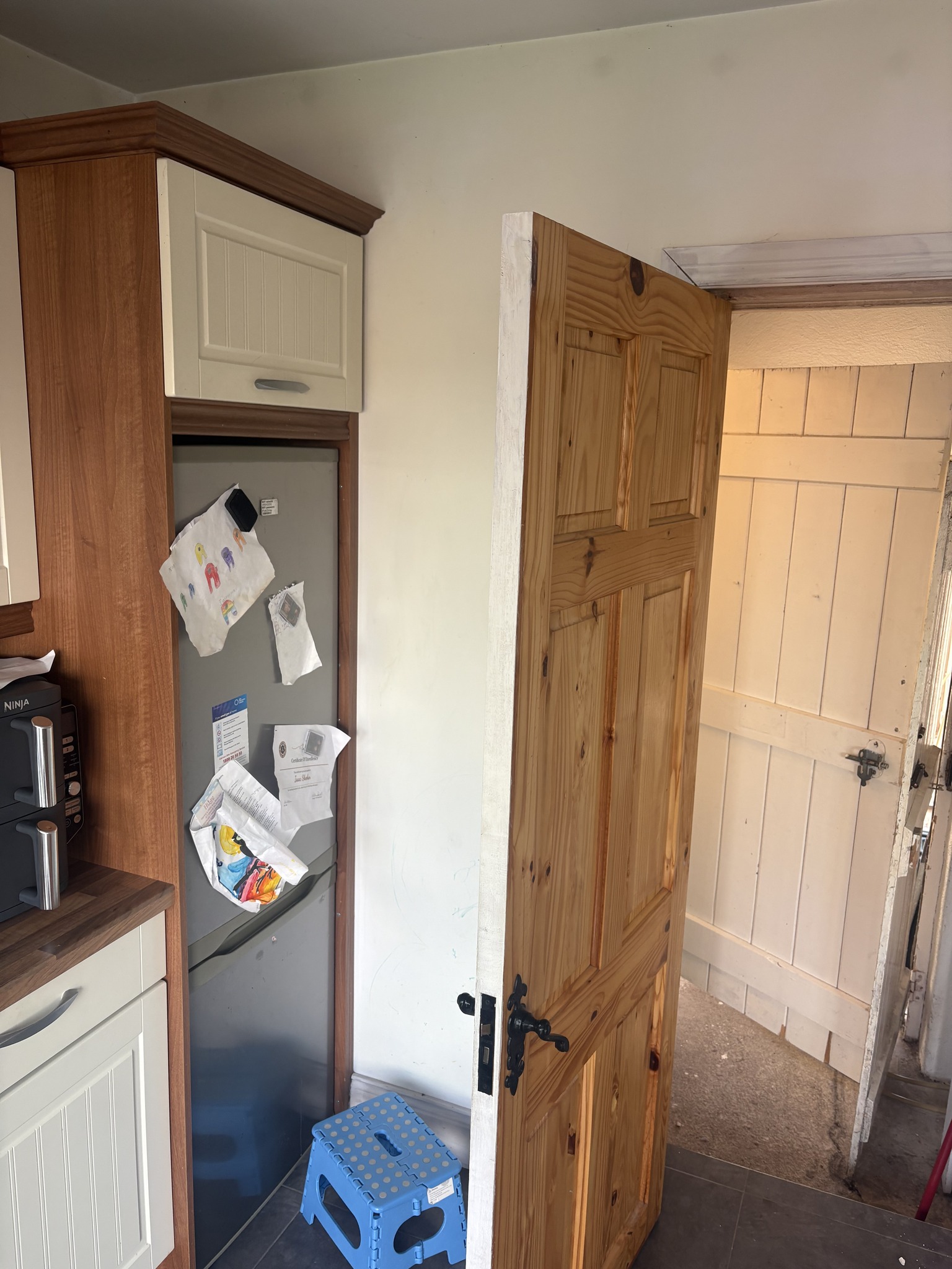Kitchen and bathroom area before renovation in East Cork