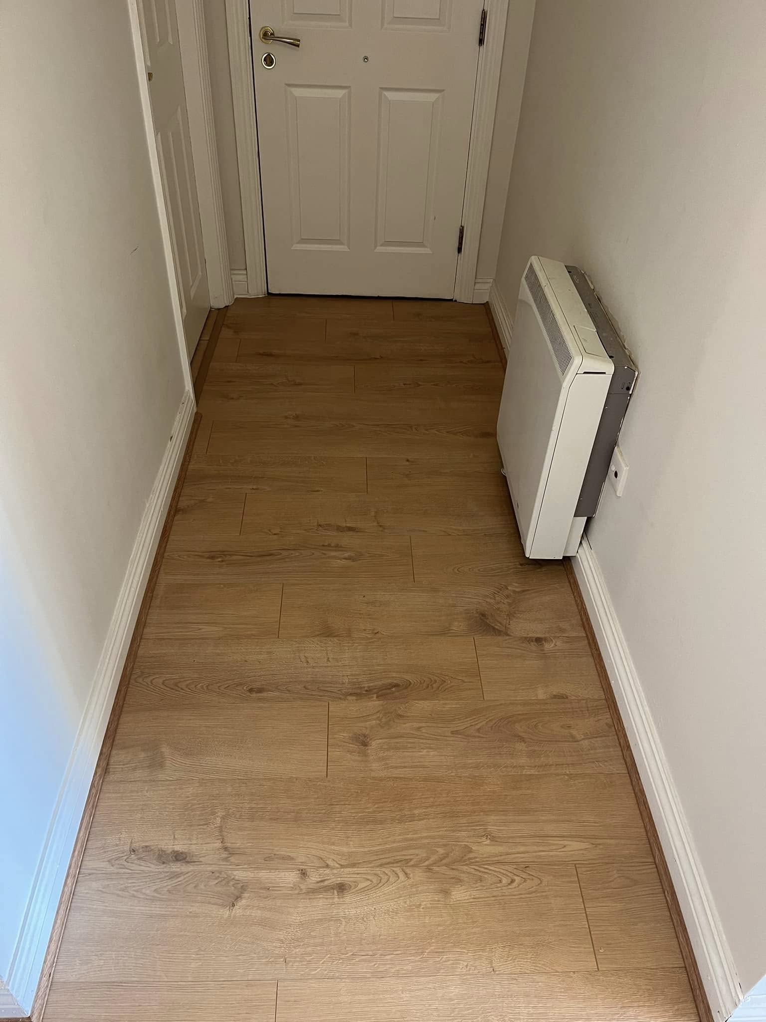 Hallway after new wooden flooring installation East Cork